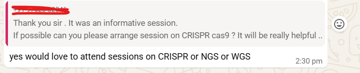 CRISPR and NGS session interest
