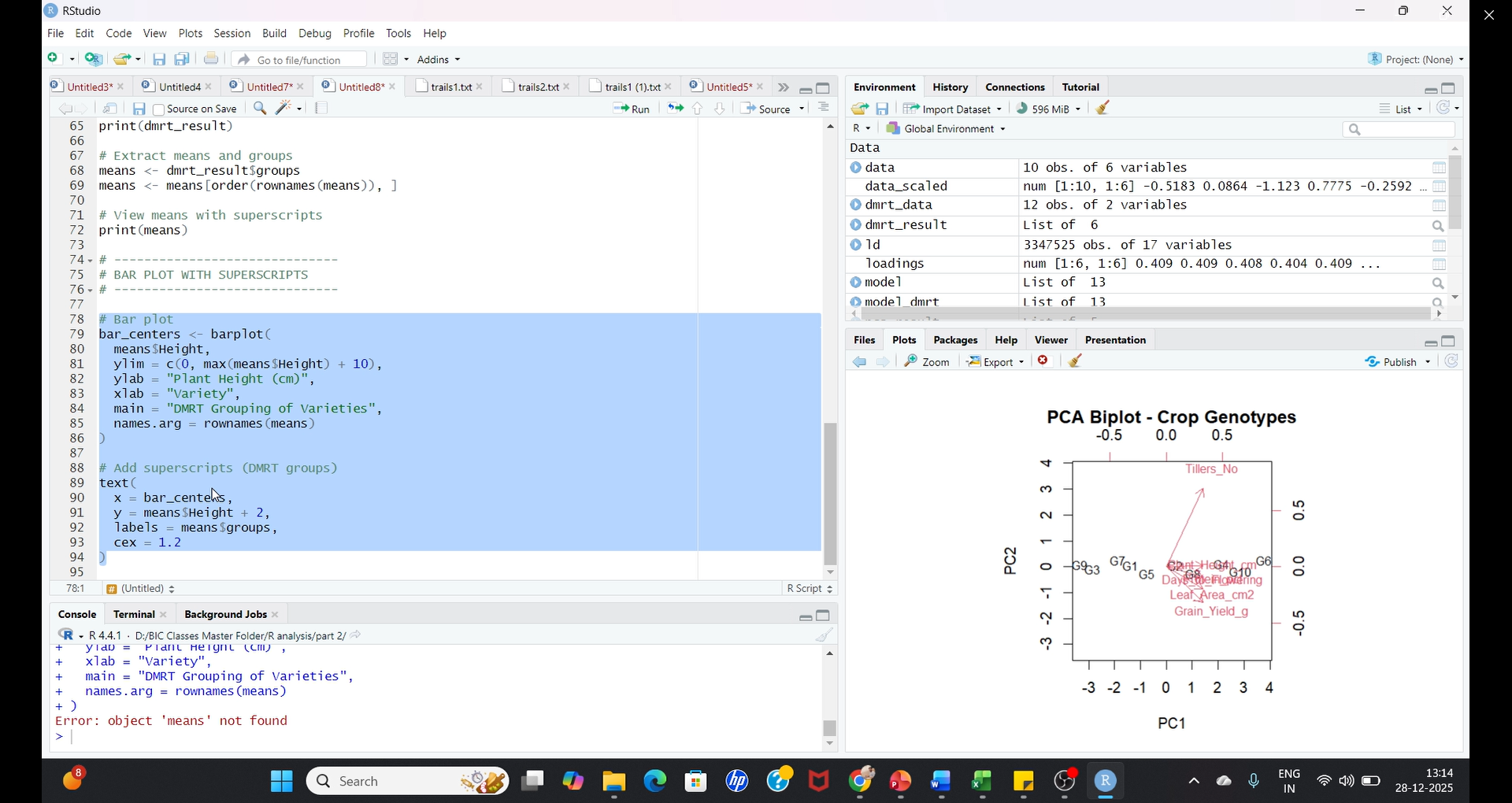 R Programming: PCA on Crop Genotypes